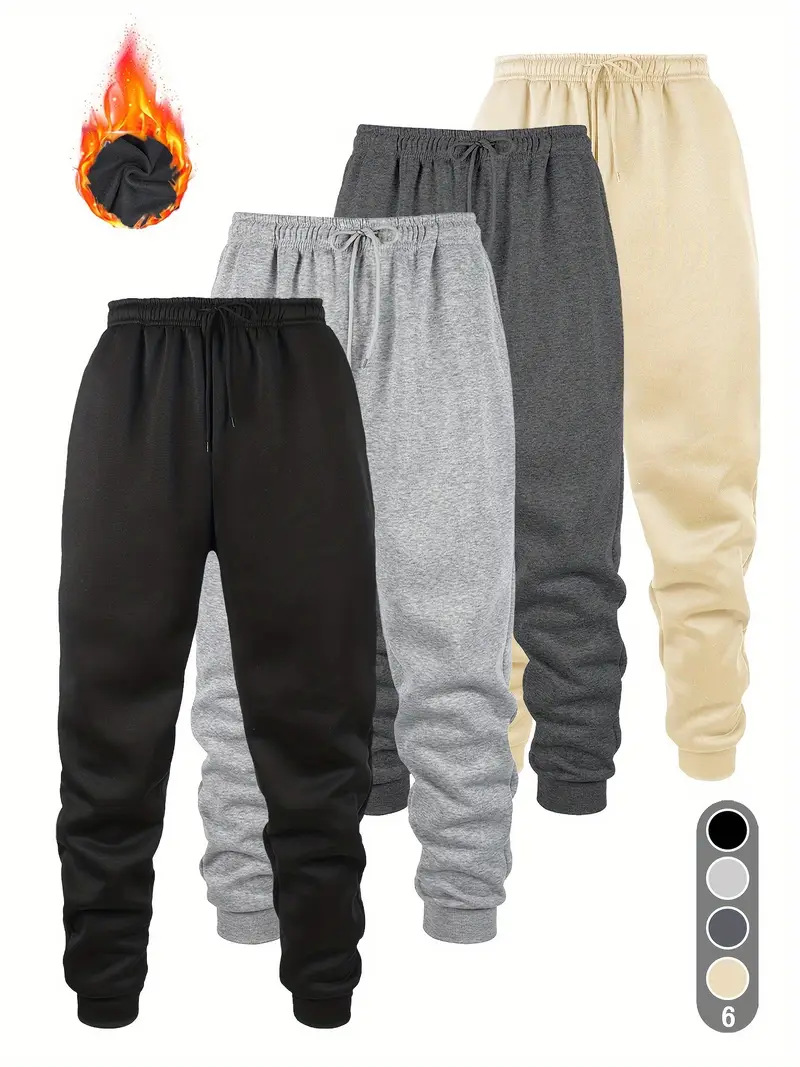 Transfronterizo tamaño europeo multi-pieza hombre moda ocio pantalones deportivos de invierno para correr pantalones deportivos de fitness pantalones de color sólido image 2
