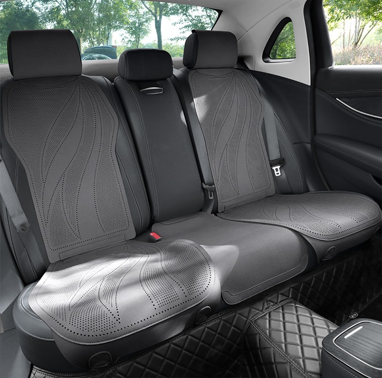 2026 Purple Wind Chime New Leaf Pattern Suede Car Seat Cushion MA10, Suitable for All Seasons