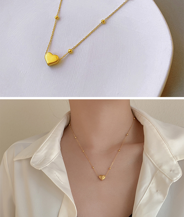 Fashion Heart Shape Titanium Steel Necklace 1 Piece