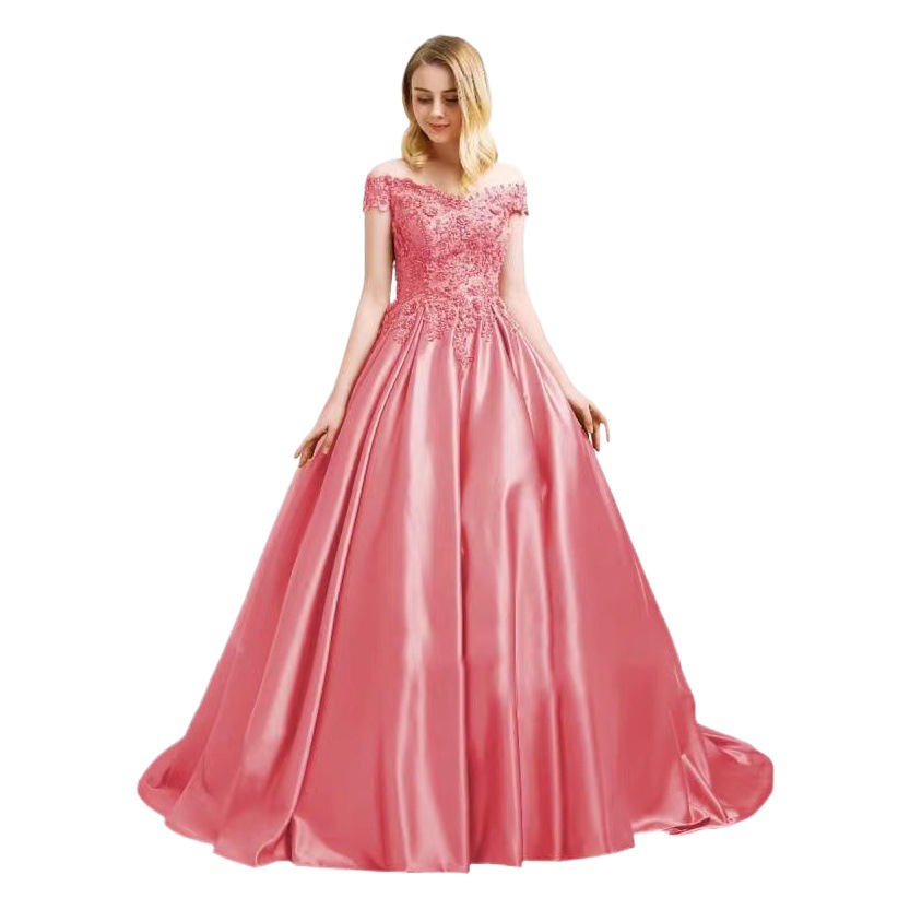 Amazon europeo y americano AliExpress deseo nuevo apliques con cuentas vestido de bola graduación estudiante arte examen vestido