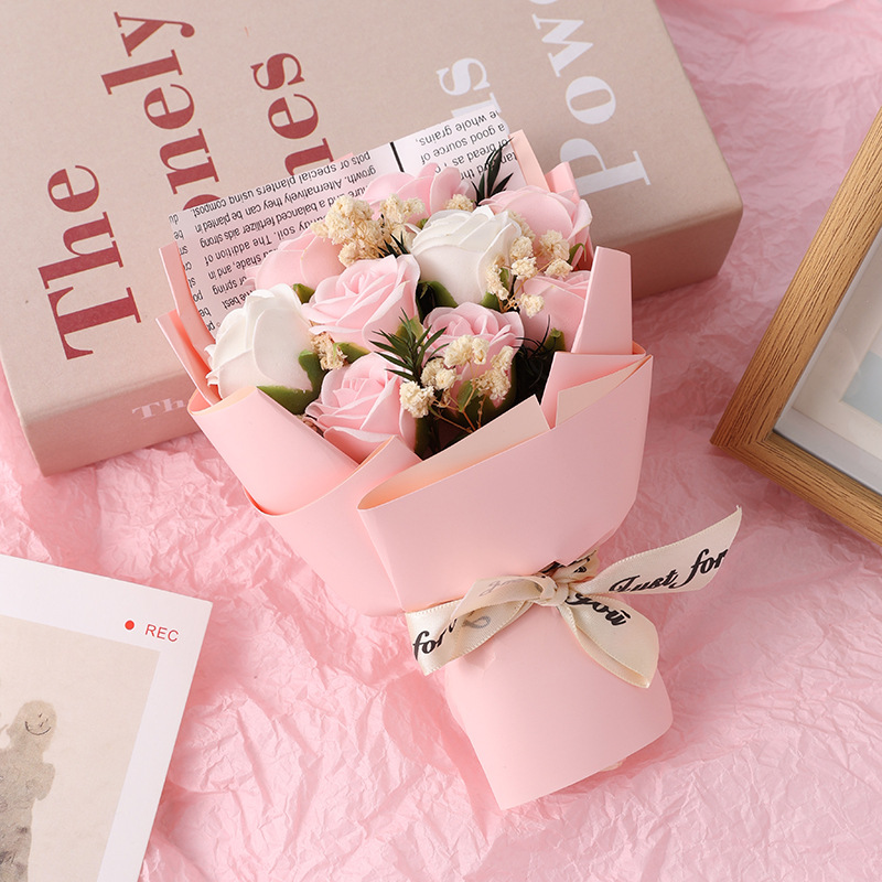 Ins mini 9 rosas pequeños ramos de flores eternas llenas de flores secas MINI exquisitas creativas regalo de mano decoración al por mayor