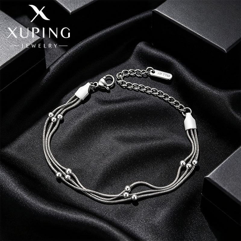 Pulsera de Cadena de Serpiente de Tres Capas de Acero Inoxidable para Mujer image 7