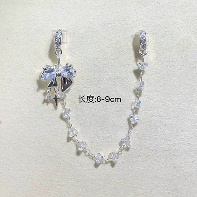Zərgərlik ara hissələri DIY Accessories Butterfly Pendant - bright-silver-bow-zircon-chain-terms
