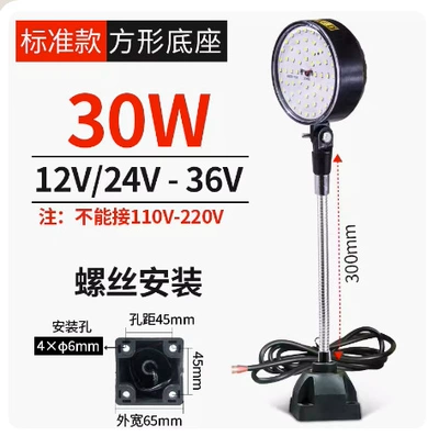 Led Machine Tool Work Light — İşçi projektorları - 30w-screw-square-seat-24v-rod-300-long