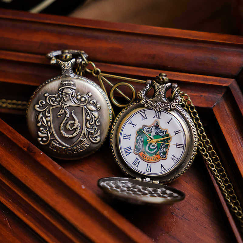 Harry Potter nuevo reloj de arena tallado con tapa flip hueco relojes de bolsillo relojes de collar relojes de estudiantes hombres y mujeres image 4