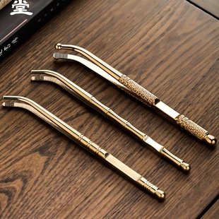 Mingqitang Pure Brass Tea Clip Cup Washing Clip Kung Fu Tea Tweezers Tea Cup Clip Copper Tea Clip Copper Tea Set Accessories Tea Ceremony