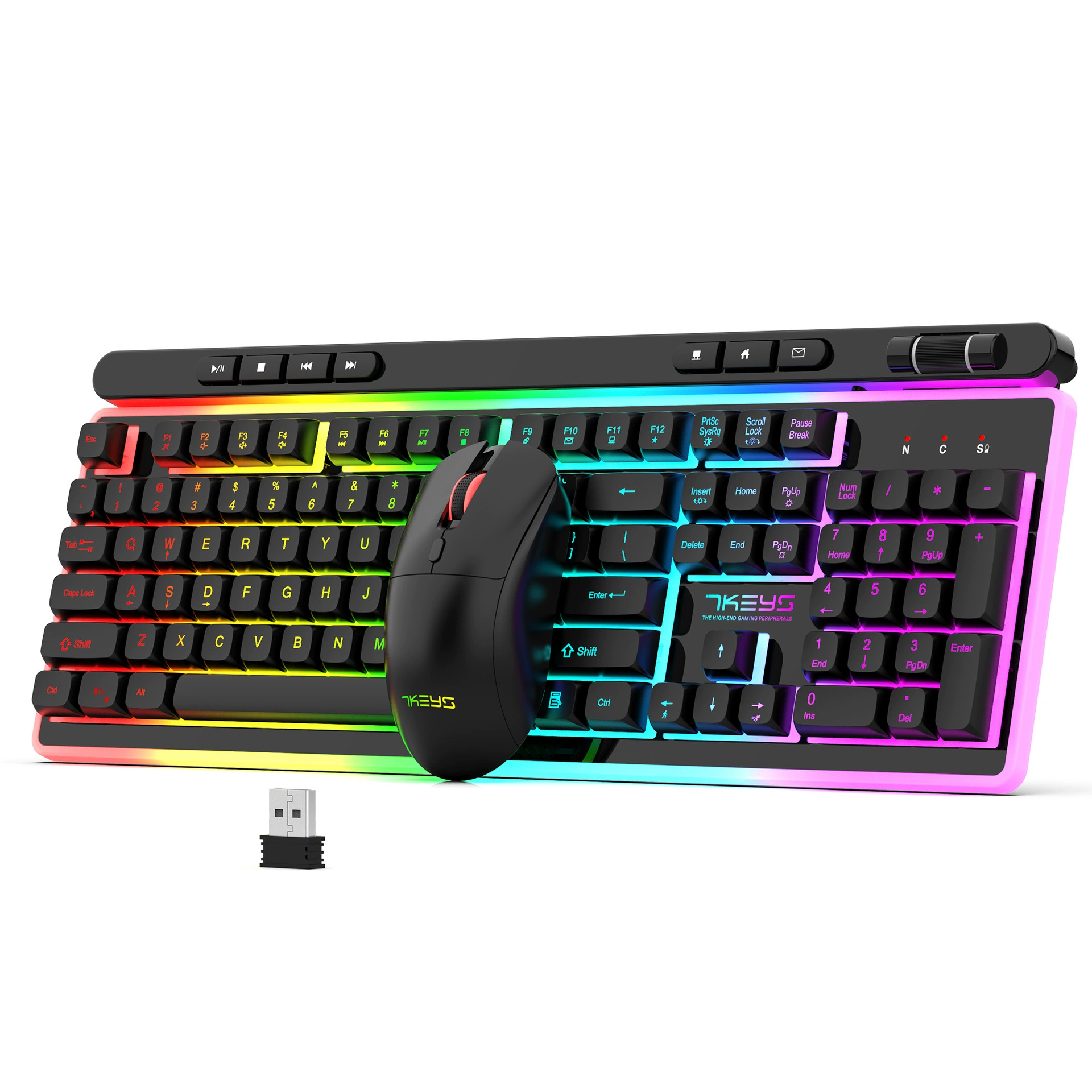 Беспроводная клавиатура и мышь подходят для мультимедиа с одной кнопкой, светящаяся зарядка, механическая компьютерная клавиатура и мышь