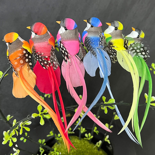 Artificial Feather Bird Ornament Craft Feather Product Courtyard Fake Bird Garden Bird Gardening Home