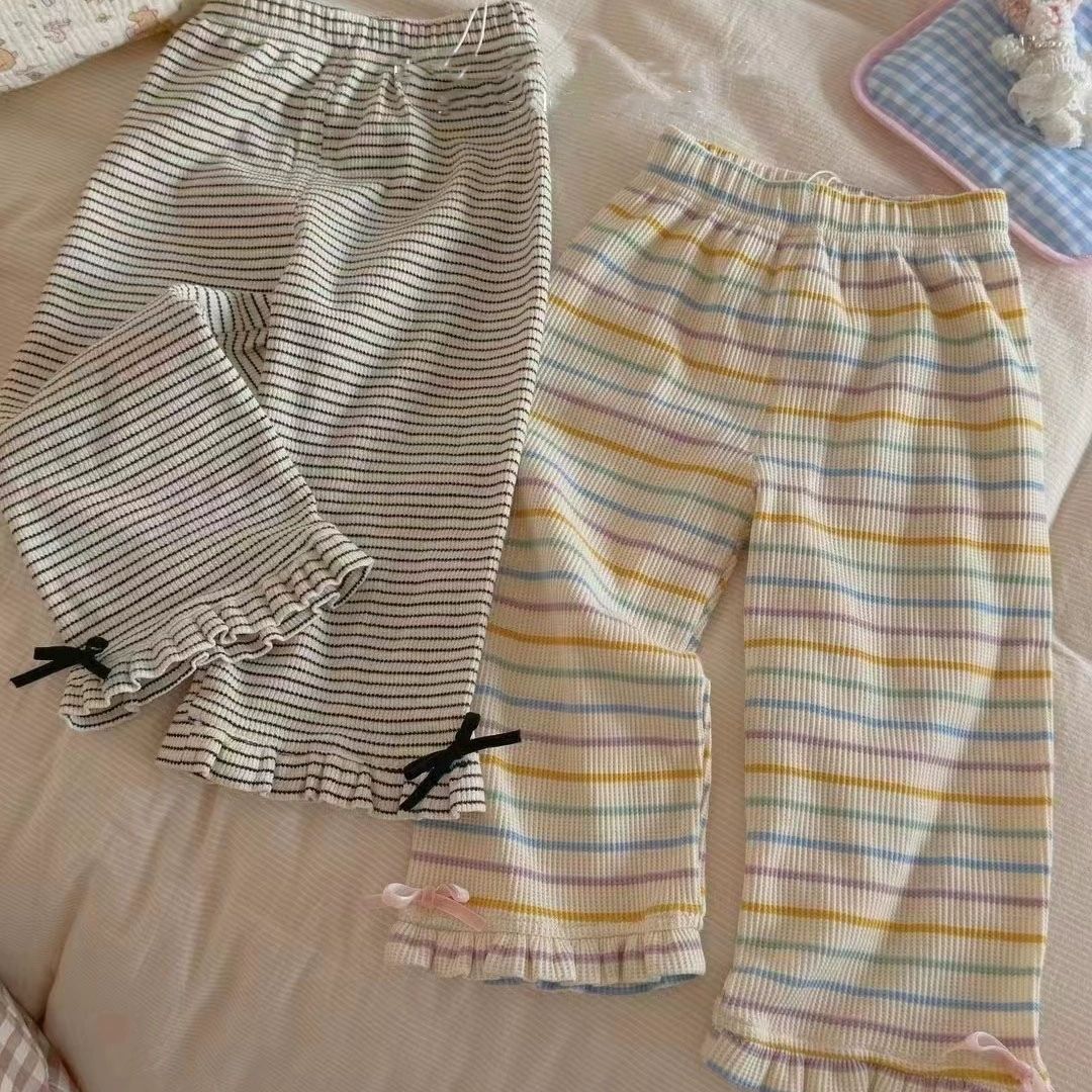 Girls' Underwear Spring and Autum 2025 New Thin Kidsren's Outer Wear Foreign Style Pants Spring Baby Girl Elastic Pants