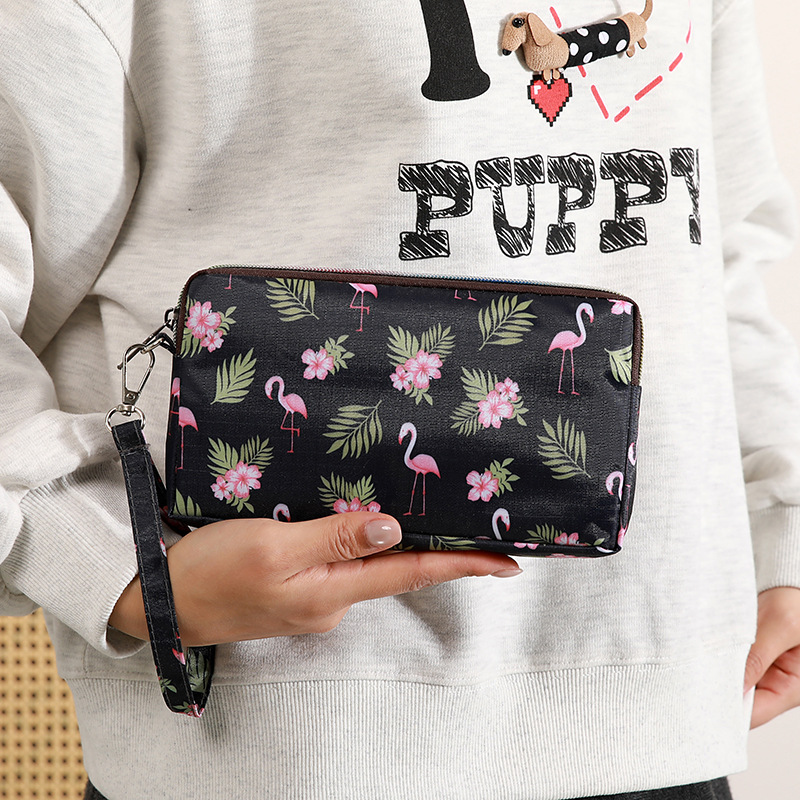 Mayorista bolso de teléfono móvil grande una sola capa cremallera larga bolso de cambio de mujer bolso de mano bolso de cambio de llaves color
