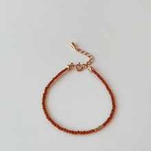 七祺中国红碎银子项链耳钉手链满满的中式高级感手串耳环个性新款