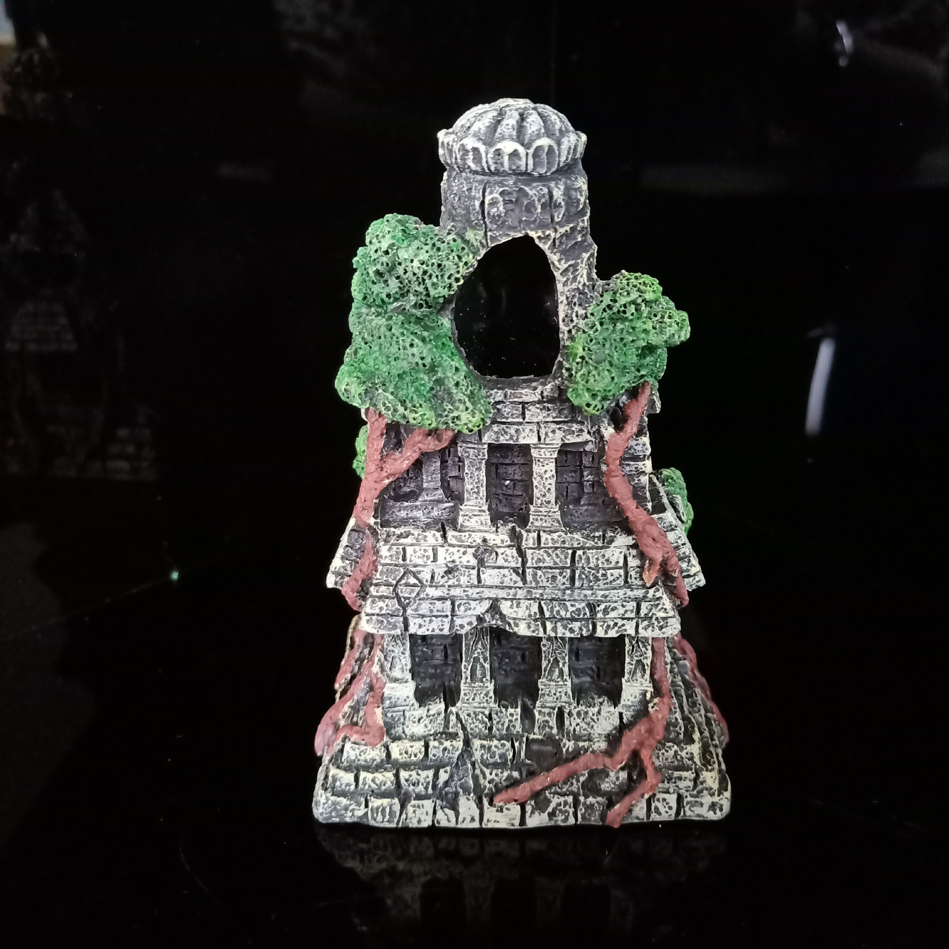 Templo budista montaña Dios templo estatua resina paisajismo artesanía bonsai decoración pecera natación peces acuario Casa de refugio