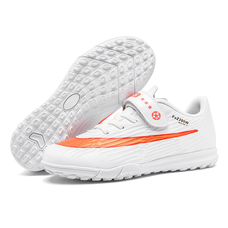 Zapatillas de Fútbol TF para Niños de Caucho Ligeras con Cierre Adhesivo para Césped Escolar