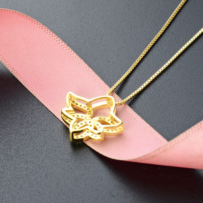 Transfronterizo Amazon venta caliente de plata esterlina 925 collar de hojas de piedra de piedra de lujo ligero de lujo de alto nivel colgante de hojas huecas