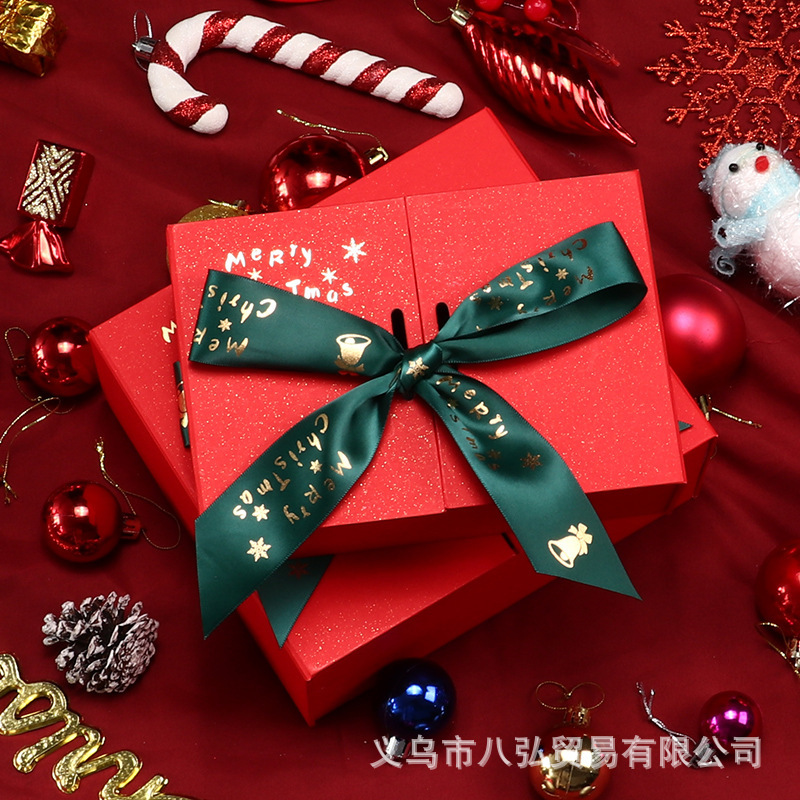 高档双开门   圣诞节  平安夜 礼品礼物 包装盒  红色双开门   喜