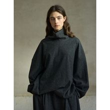 [共线]COLNE秋季新款绵羊毛高领宽松慵懒氛围感针织卫衣女C5457