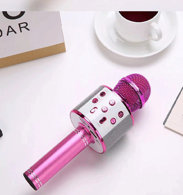 Micrófono para cantar, micrófono de karaoke inalámbrico Bluetooth para adultos, máquina de karaoke portátil, juguetes para niñas, niños, adolescentes, niños pequeños, (rojo rosa)