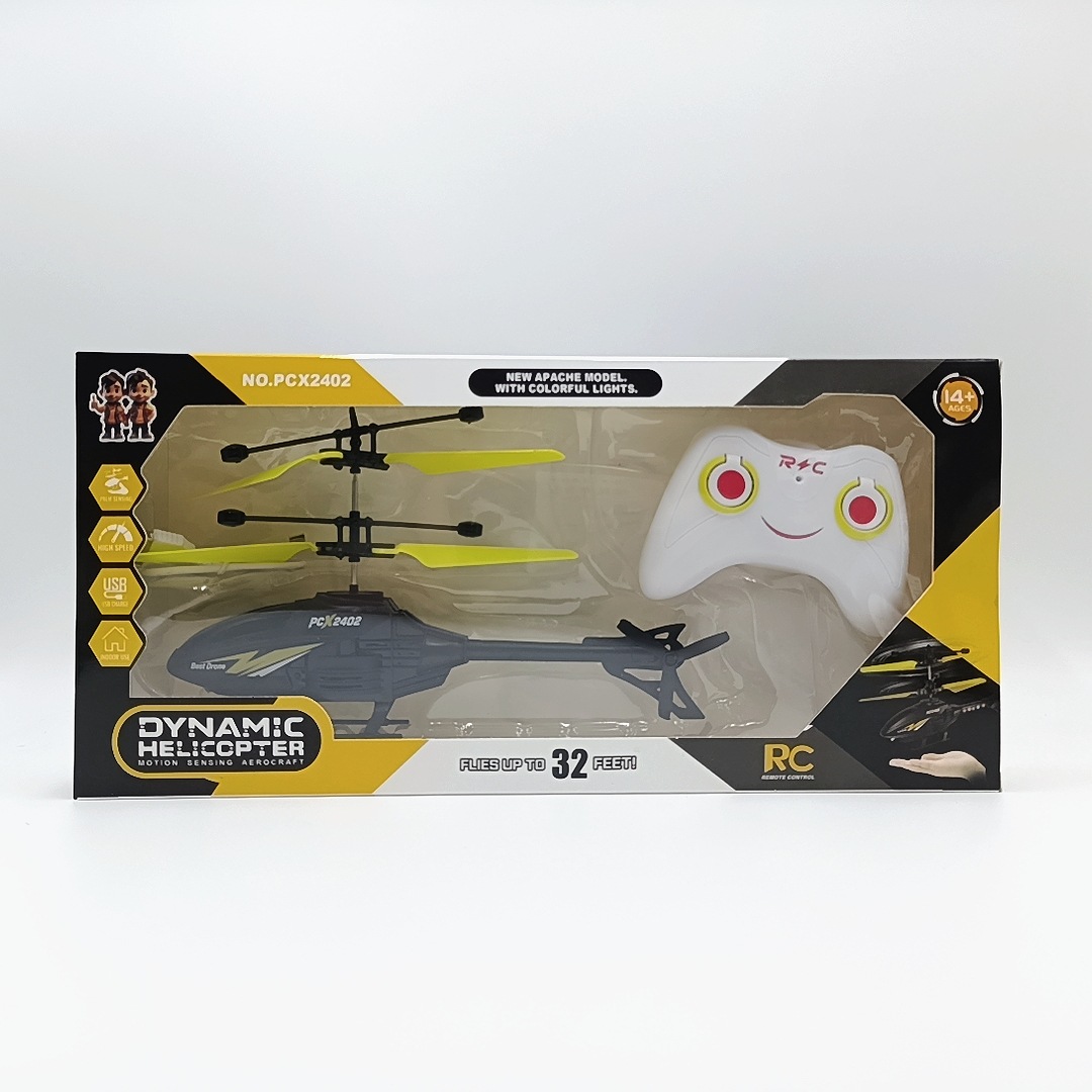 Dual-mode apache remote control aircraft with yellow tail with led light