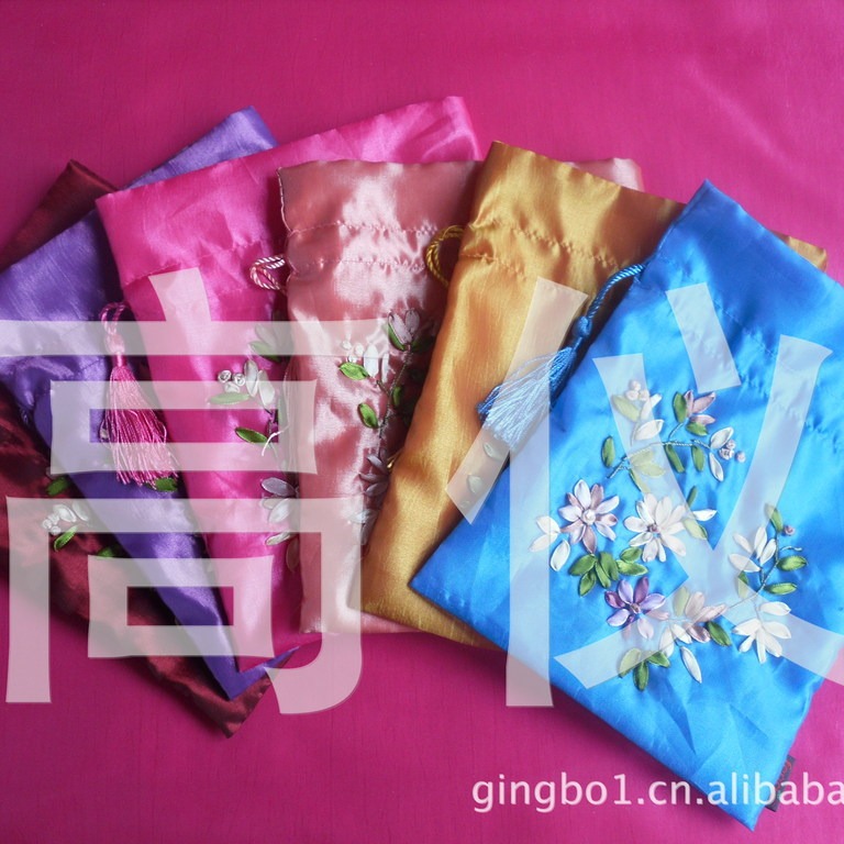 厂家直销  丝带绣花  抽绳空袋  礼品袋