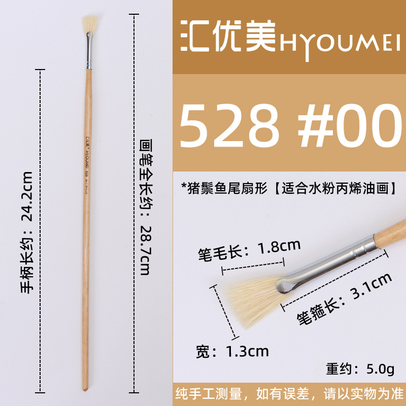 Huiyoumei Pincel Pintura al óleo Acrílico Gouache Pigmento de acuarela Lobo Hao Pincel de lana Tratamiento preferencial Pincel Montmart