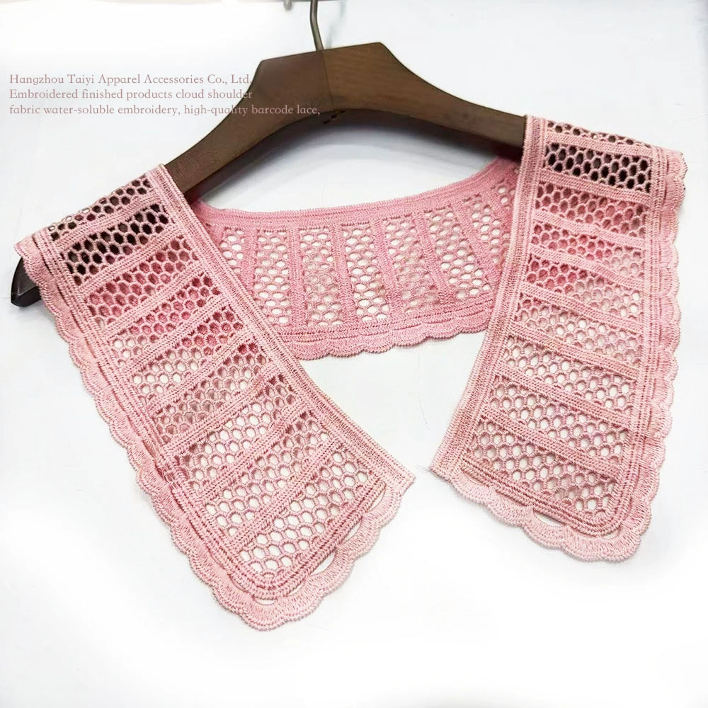 Волосатый воротник накладной компьютер вышитое платье с полым воротником