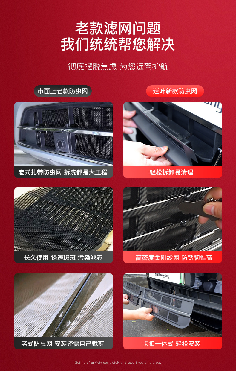 Suitable for New Electric Bmw Minij01 Front Grille J01 Decorative Air Inlet Anti-Insect Grille Black Modification