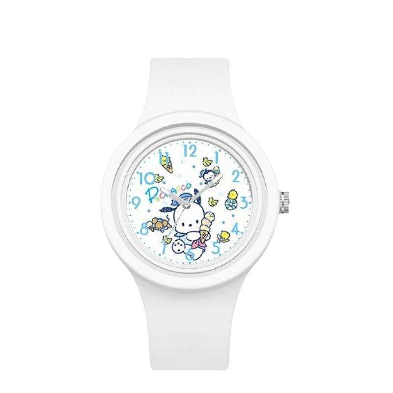 Nuevo Kulomi jade cane perro de dibujos animados silicona redonda de alta calidad sensación de piel adorable reloj Sanrio