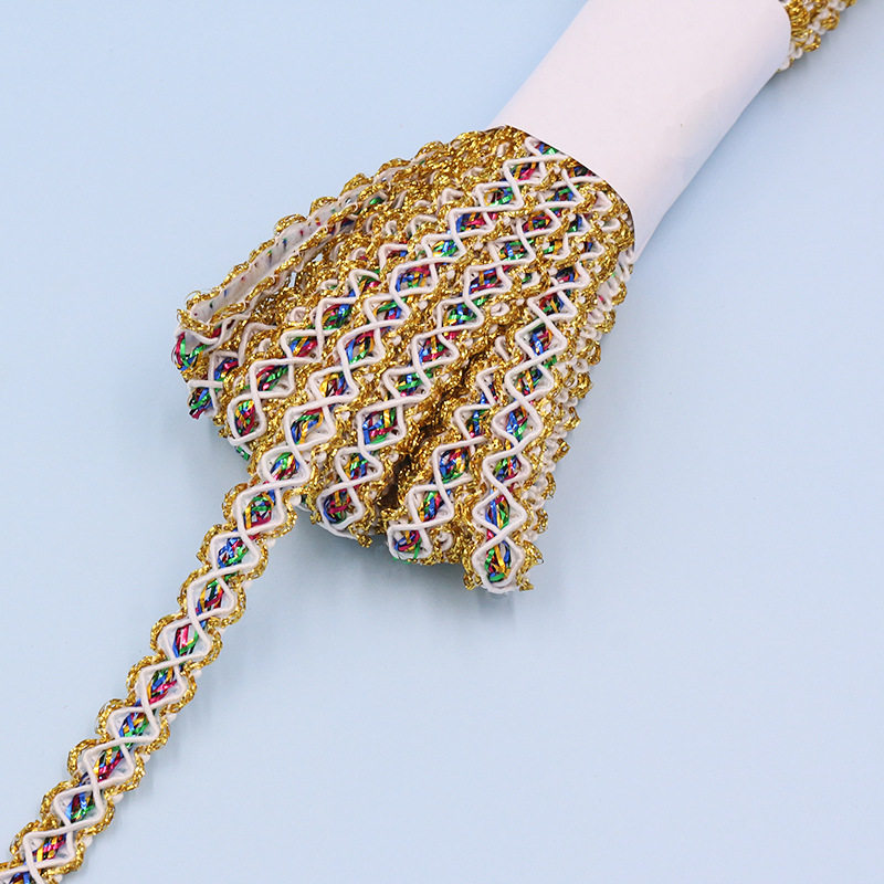 9 metros un rollo 1cm de ancho seda dorada ola encaje ropa equipaje artesanía decoración zapatos sombreros accesorios de bricolaje hechos a mano