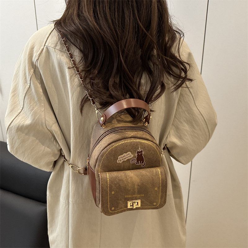 2025 New Casual Backpack, Everyday Versatile Textured Shoulder Bag, Solid Color Commuting Handbag, Women's Backpack_voghion.com