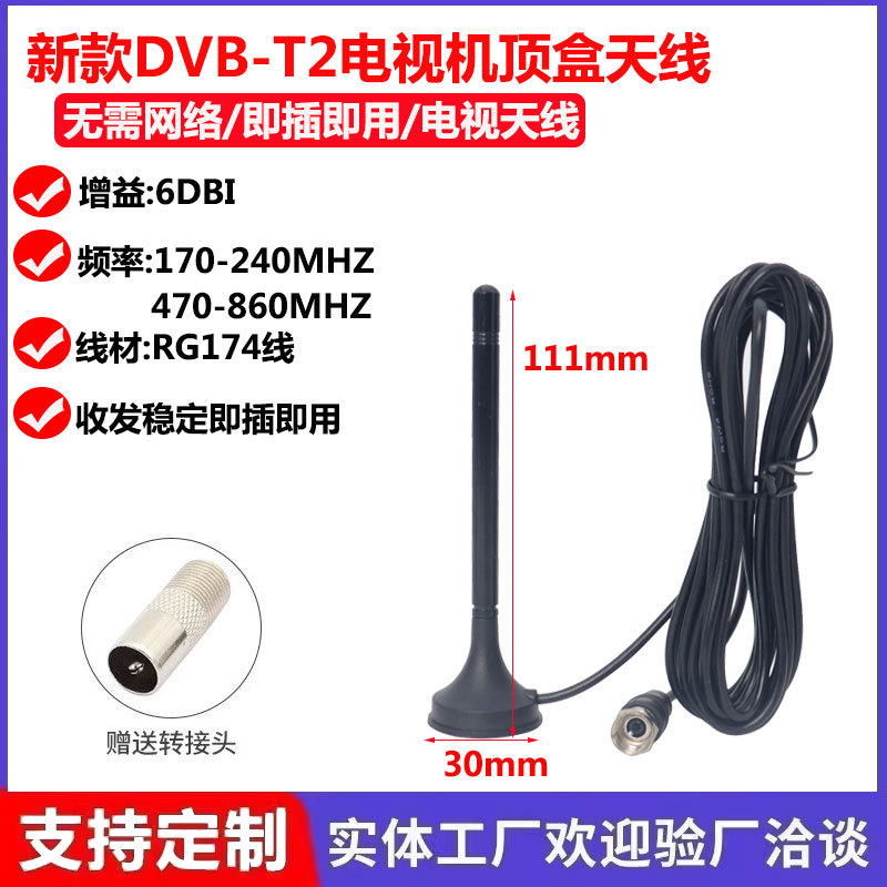 3m선 인치 F 수 커넥터(무료 TV 어댑터) 금속 안테나 폴