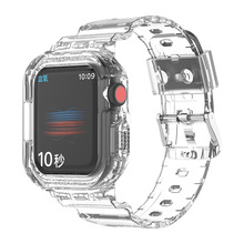 适用Apple Watch7手表iwatch8冰川色TPU苹果新款透明一体硅胶表带