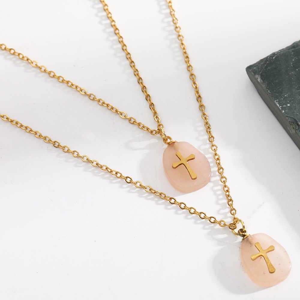 1 Piece Fashion Cross Stainless Steel Plating Necklace_colorza_3