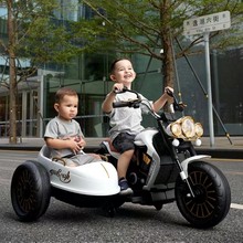 新款兒童電動摩托車兒童三輪車大號寶寶雙人可坐玩具童車雙胞胎車