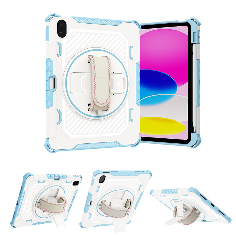 Cross-Border Applicable Samsung Tab A9 Stand with Hand Strap Tablet Case A11+ 11inch Anti-Fall Rotating Telescopic Protective Cover