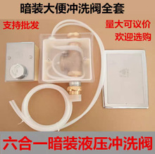 六合一液压脚踏大便冲洗阀大小便冲水阀暗装入墙PPR冲水器蹲便池