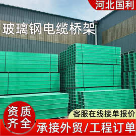 玻璃钢电缆桥架大跨距桥架200*100防腐阻燃玻璃钢电缆走线槽盒