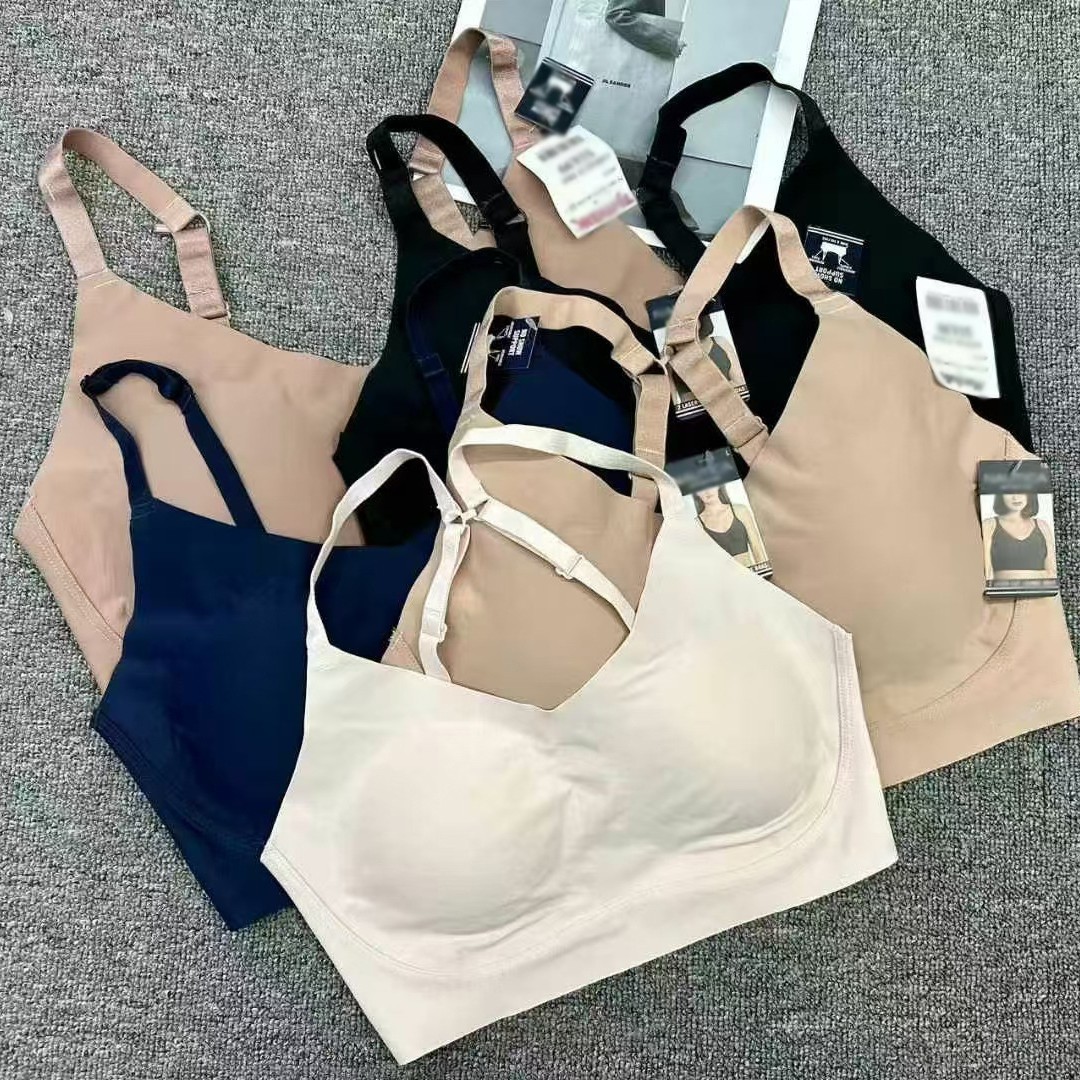 Bra sin anillo de acero, estiramiento de pecho grueso, almohadilla de pecho, ropa interior de belleza de espalda, ropa interior deportiva de color para damas, envoltura de pecho