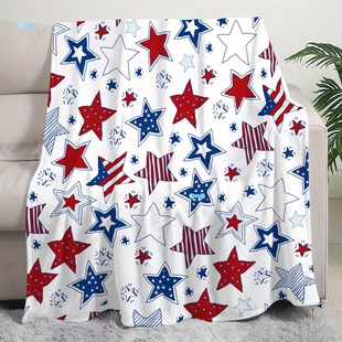 Patriotic Star Print Fleece Throw Blanket Machineӡ����ë̺