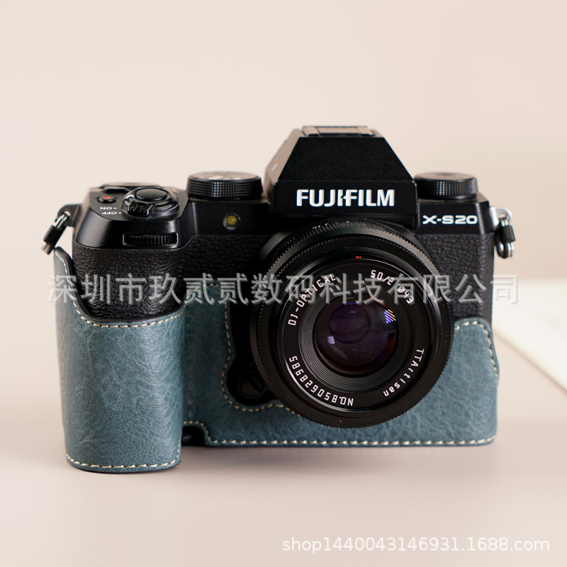 (2개) 후지 마이크로 단일 카메라 XS10 | XS20 하프 세트 베이스 XS20 카메라 가방 가죽 커버 보호 커버에 적합