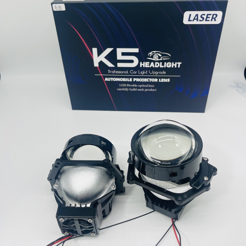 跨境汽车led大灯双光透镜直射激光远近通用高亮摩托车灯K5短款3寸|undefined