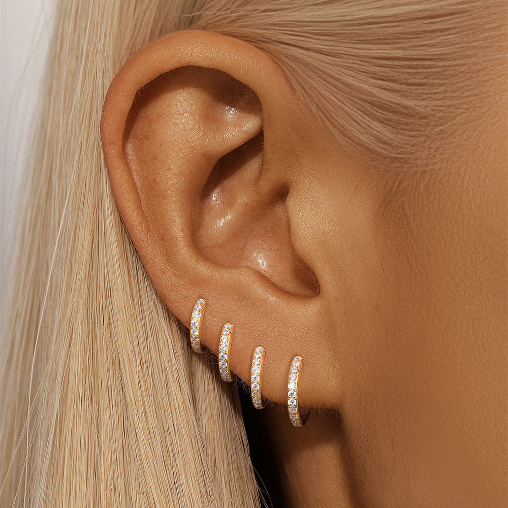 1g Weight Zircon Inlay Material Ear Studs Classification Ear Cartilage Rings & Studs Piercing Type 1 Piece Quantity Daily Occasion 925 Sterling Silver Material Geometric Pattern All Seasons Season Unisex Gender Simple Style Style 1 Piece Ear Cartilage Rings & Studs Simple Style Geometric 925 Sterling Silver Zircon Ear Cartilage Rings & Studs 9