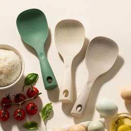 硅胶盛饭勺可立式硅胶饭勺不沾长柄食品级耐高温防烫饭铲