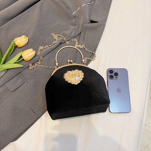 Cross-border new niche design hand-held shoulder bag women's retro baroque evening wear bag lipstick bag