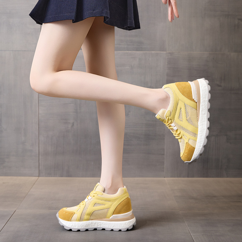 厚底增高老爹鞋女2025秋季新款透气网面阿甘运动鞋休闲百搭网红爆|undefined