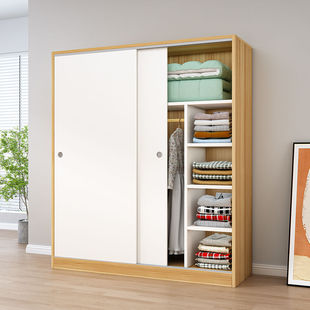 Mai sliding door wardrobe household bedroom simple assembly rental room wardrobe storage economical small children's cabinet