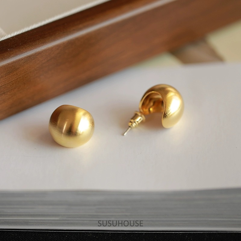 Brushed gold [pair of S925 silver needles]