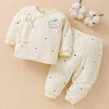 新生嬰兒衣服秋冬保暖套裝分體無骨和尚服純棉初生0-3月6夾棉加厚