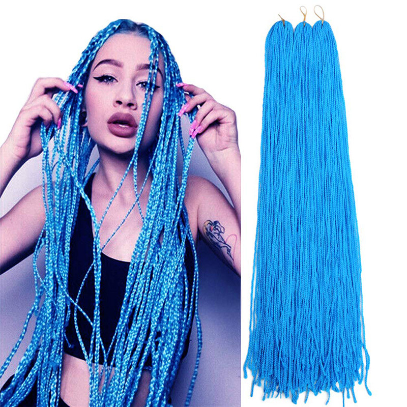 Chemical Fiber wig factory straight curly color ZiZi Box Braid computer small thin Braid 60cm support hair generation