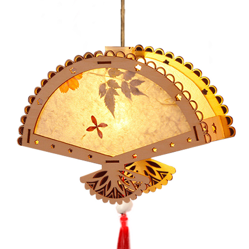 El Festival de mediados de otoño linterna antigua hecha a mano DIY paquete de material de producción portátil conejito linterna adornos juguetes para niños