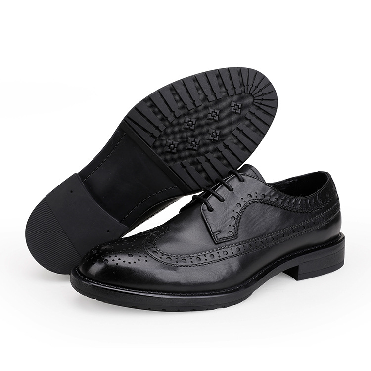 Nové kožené boty pro muže, kožená vrstva z hovězí kůže, britský styl, Brock vyřezávané, svatební boty._voghion.com